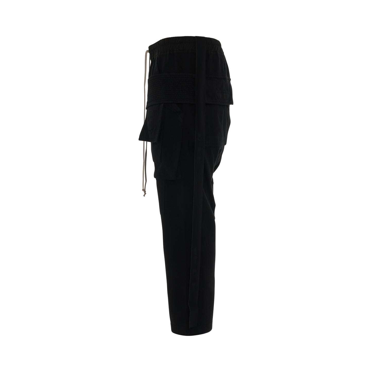 DRKSHDW Creatch Cargo Cropped Drawstring Pants in Black