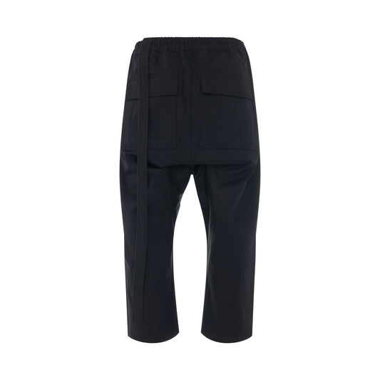 DRKSHDW Cargo Drawstring Cropped Pants in Cotton Twill