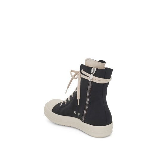 DRKSHDW Ramones Cotton Nylon Hi Sneaker in Black/Milk