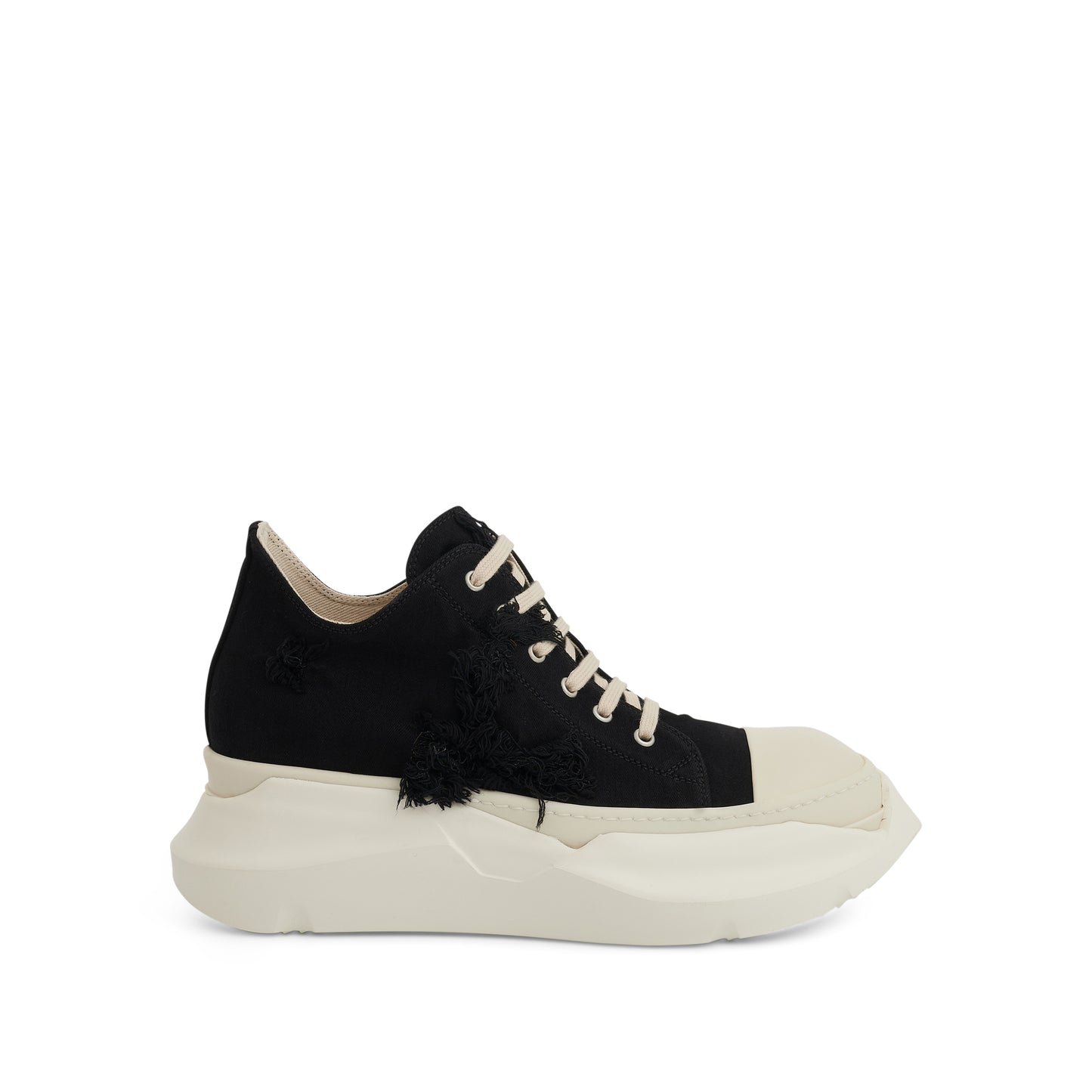 DRKSHDW Abstract Low Denim Slash Sneakers in Black/Milk