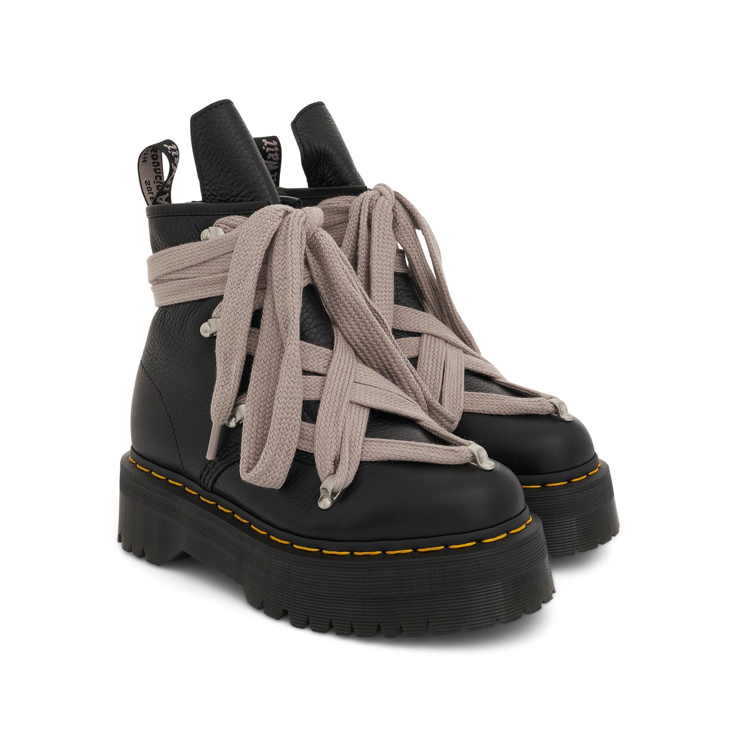 Rick Owens x Dr. Martens Quad Sole Pentagram Jumbo Lace Boots in Black