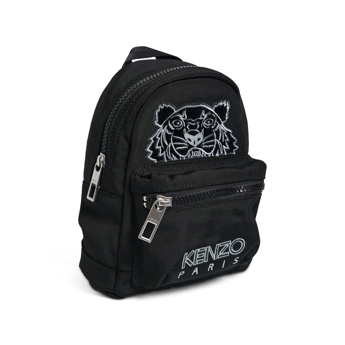 Tiger Canvas Mini Backpack In Black