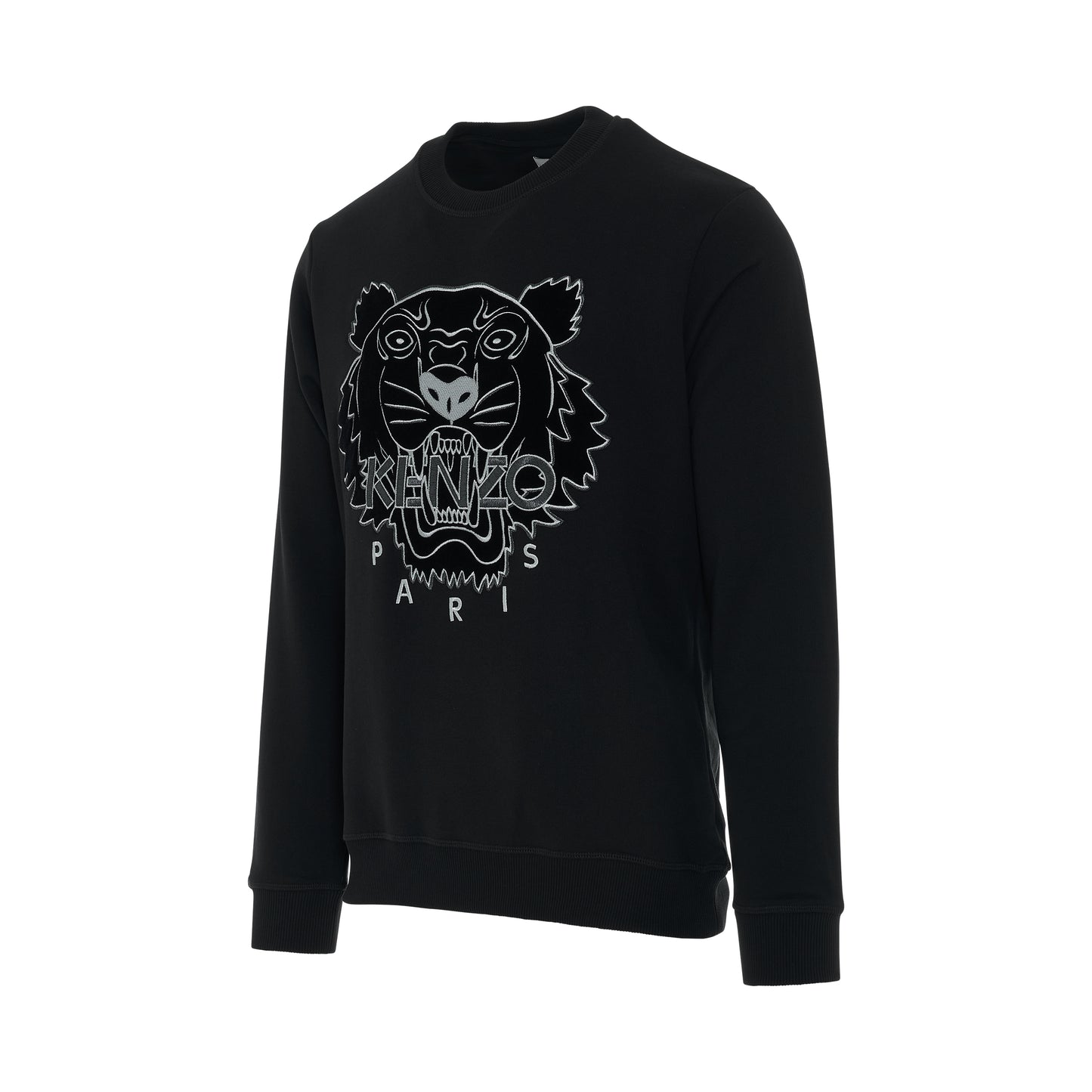 Tiger Embroidered Sweatshirt In Black