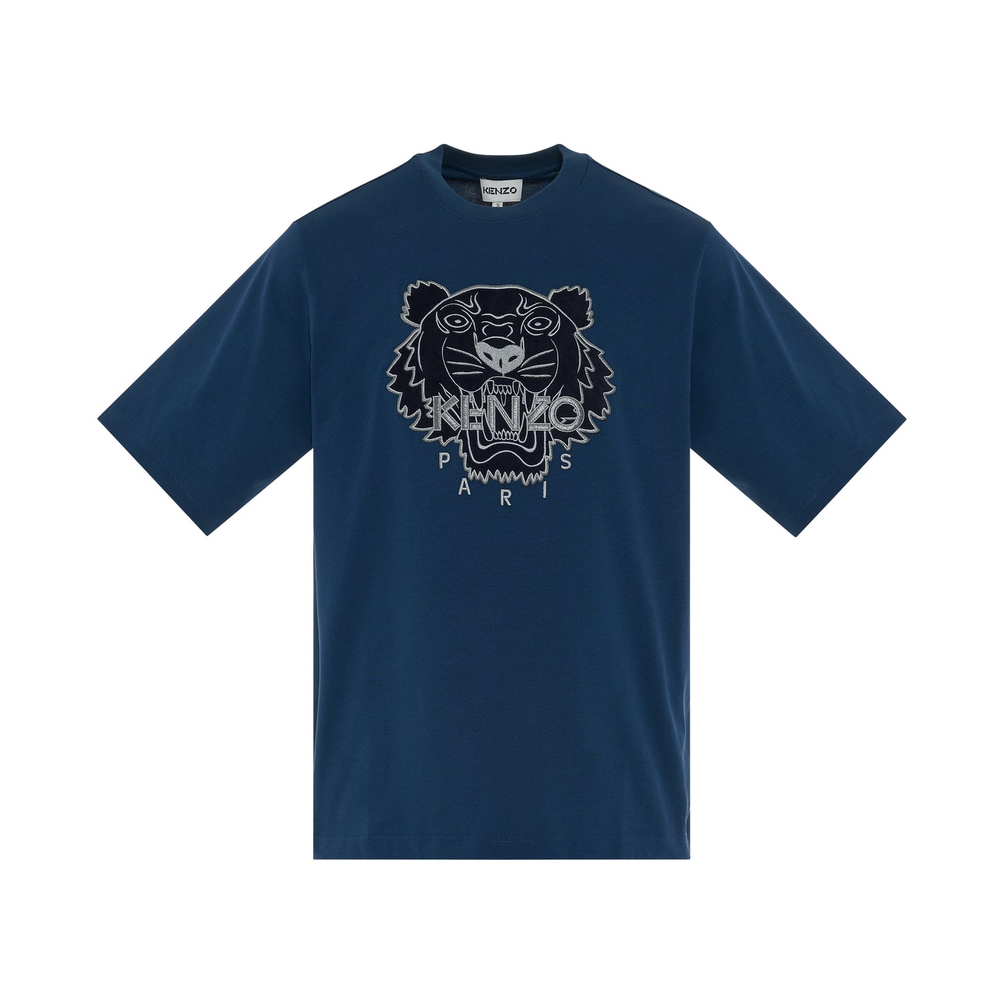 Iconic Tiger Embroidered T-Shirt In Midnight Blue