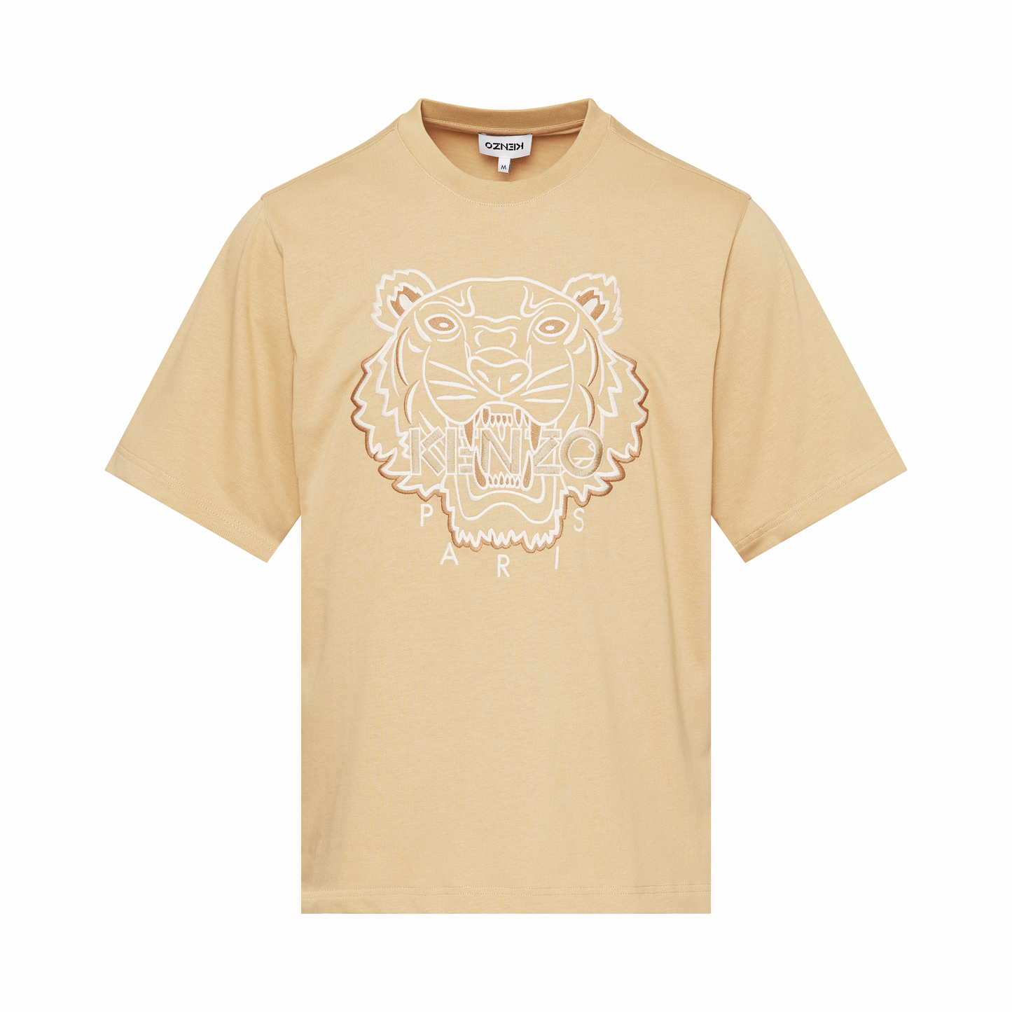 Tiger Embroidered T-Shirt in Beige