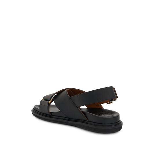 Fussbett Crisscross Sandal in Black