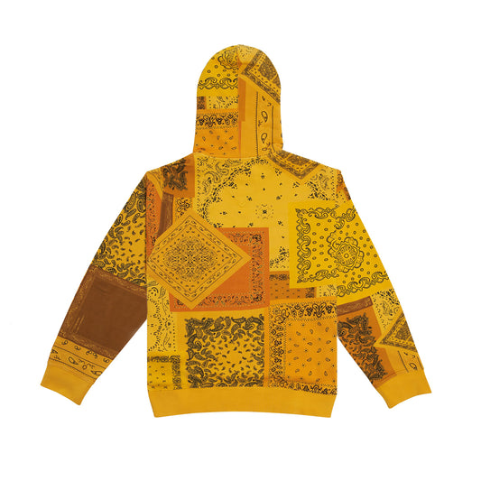 Bandana Printed Hoodie in Yellow