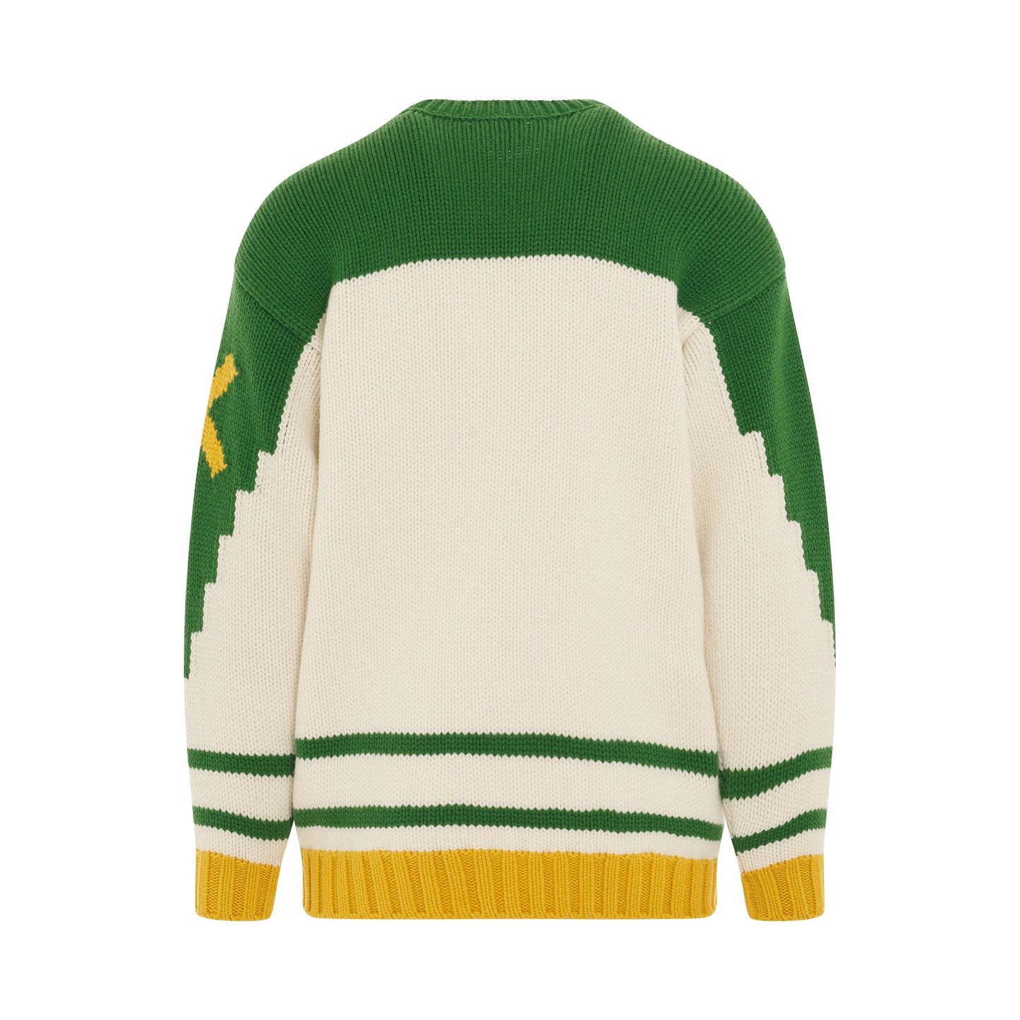 Flower Graphic Wool Knit Jumper in Grass Green