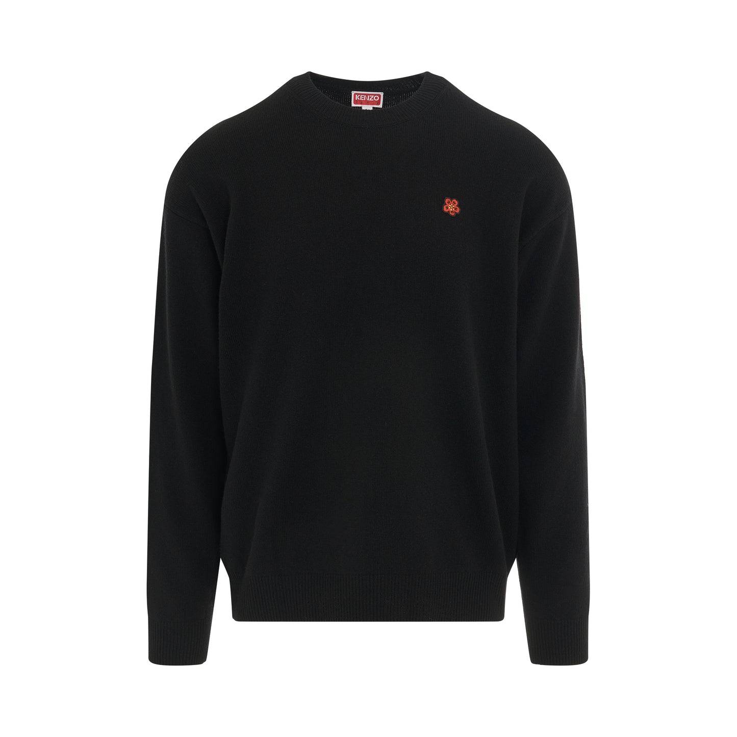 Paris Logo Wool Knit Jumper in Black