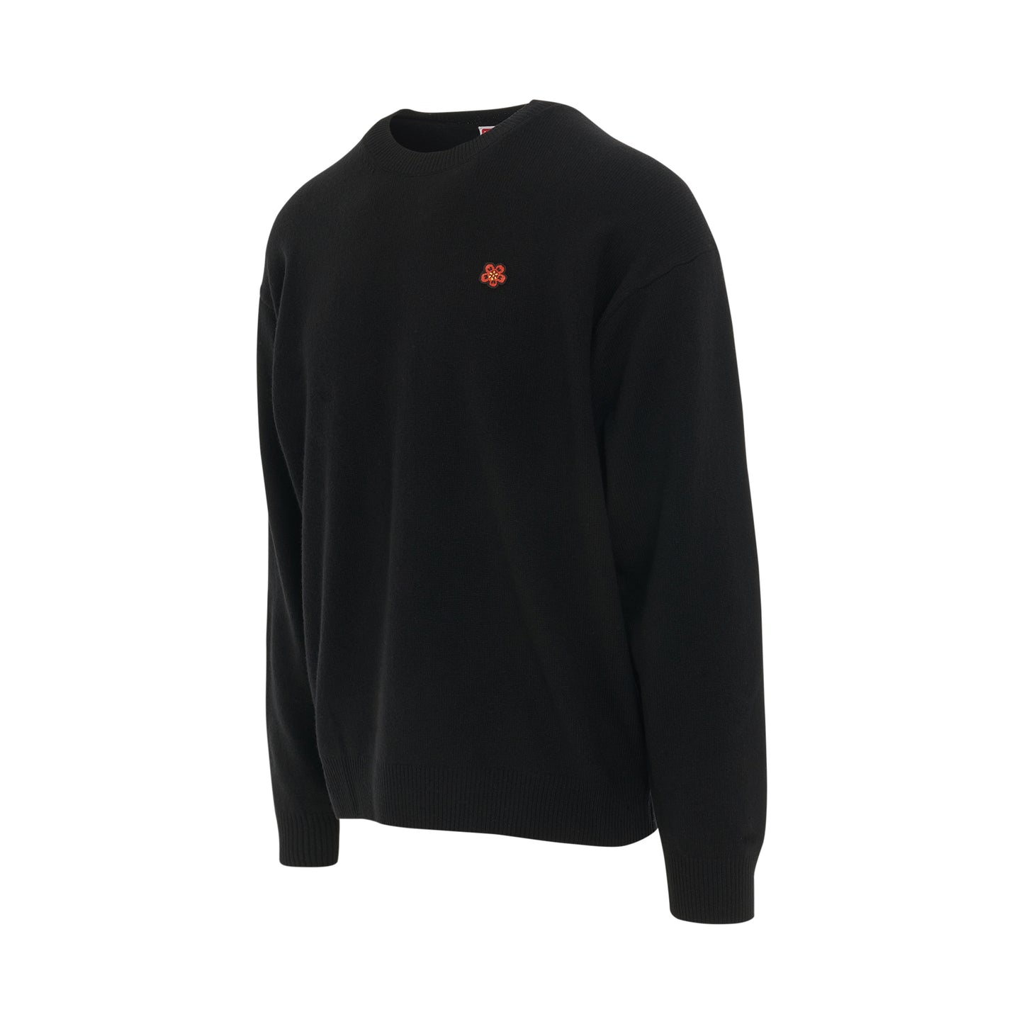 Paris Logo Wool Knit Jumper in Black