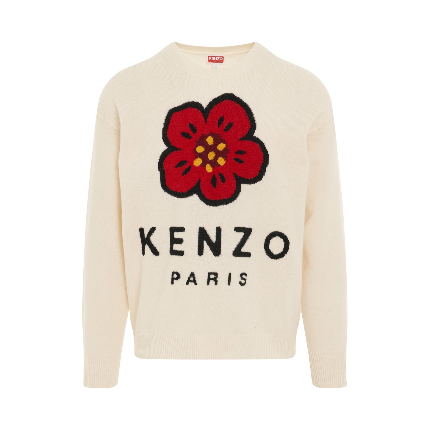 Boke Flower Knit Jumper in Off White