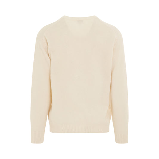 Boke Flower Knit Jumper in Off White