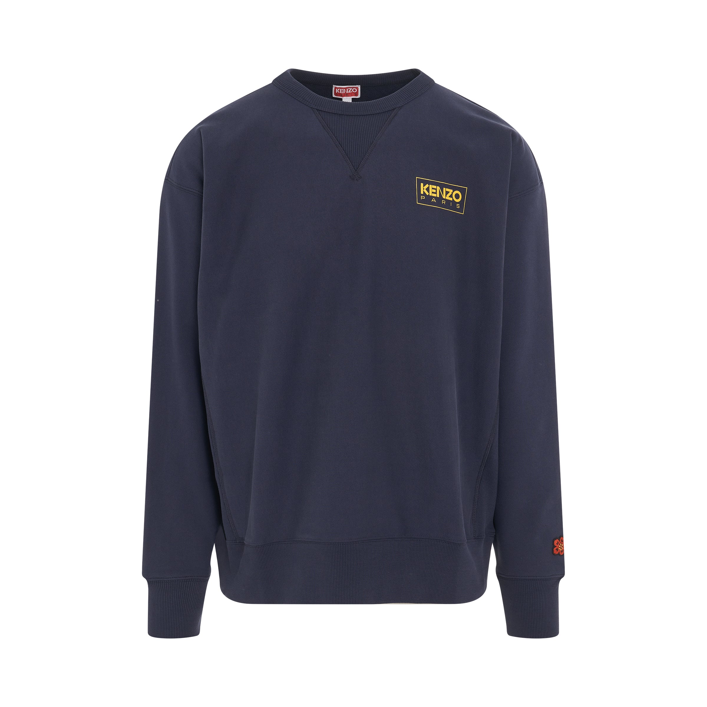 Paris Logo Oversize Sweatshirt in Midnight Blue