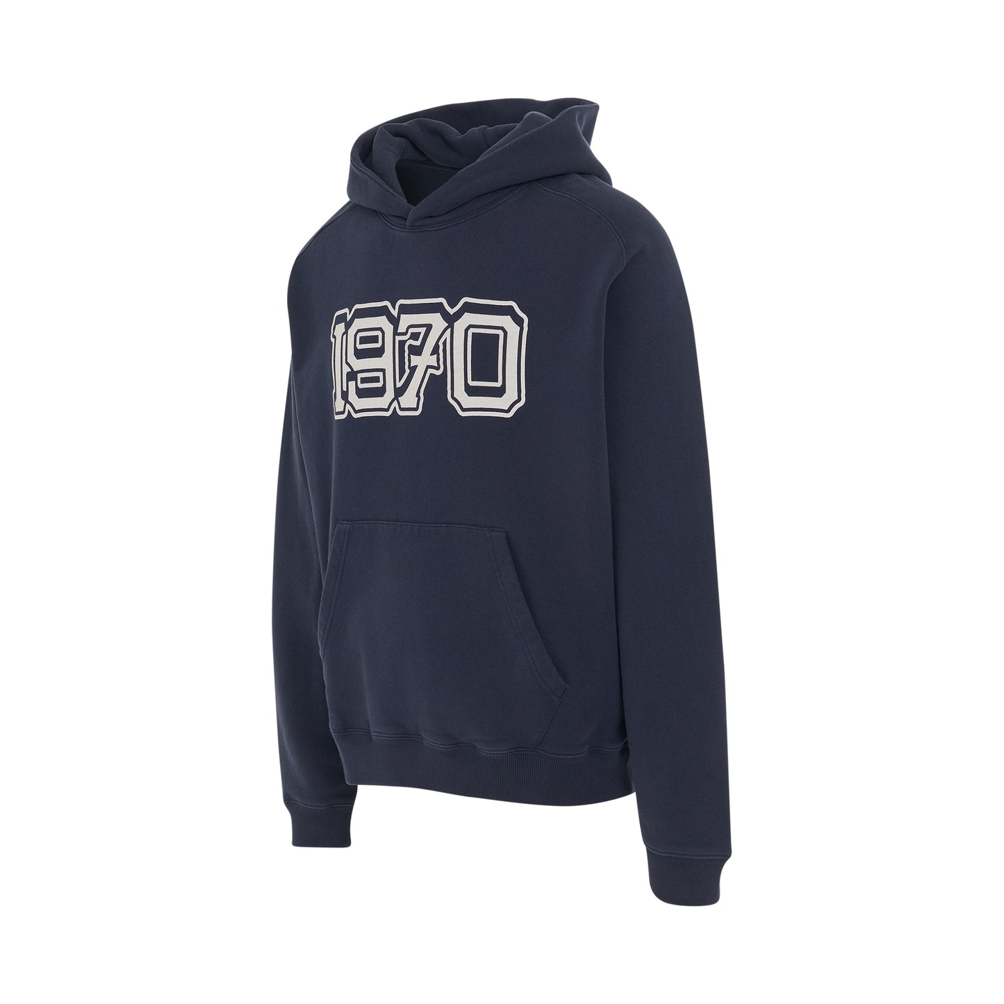 1970 Graphic Print Hoodie in Midnight Blue