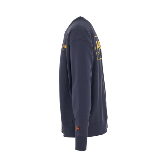 Paris Logo Oversize Sweatshirt in Midnight Blue