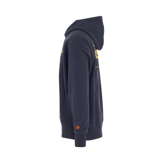 Paris Logo Oversize Hoodie in Midnight Blue