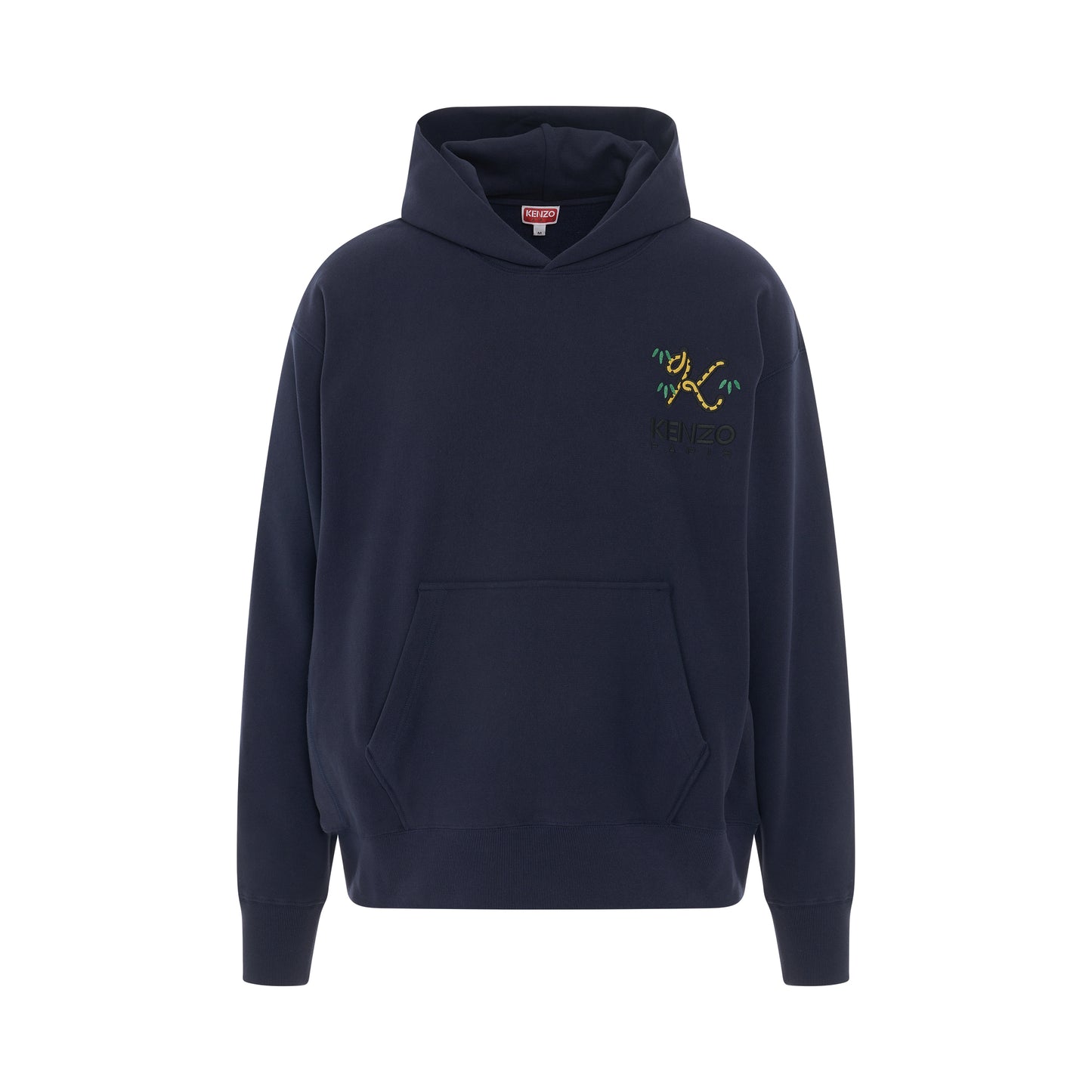 Tiger Tail K Crest Oversize Hoodie in Midnight Blue