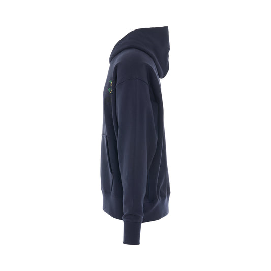 Tiger Tail K Crest Oversize Hoodie in Midnight Blue