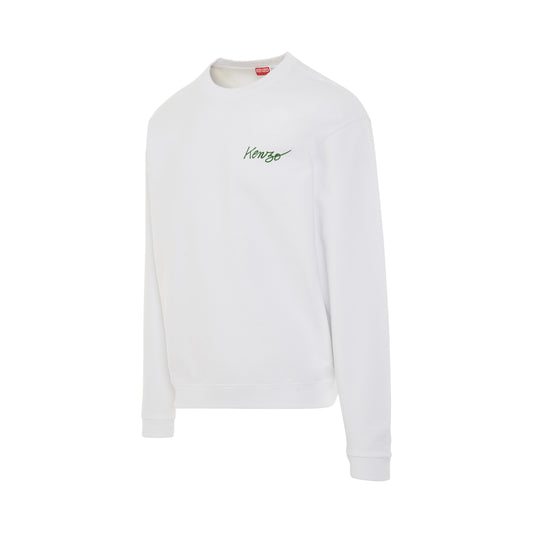 Poppy Print Sweatshirt in White