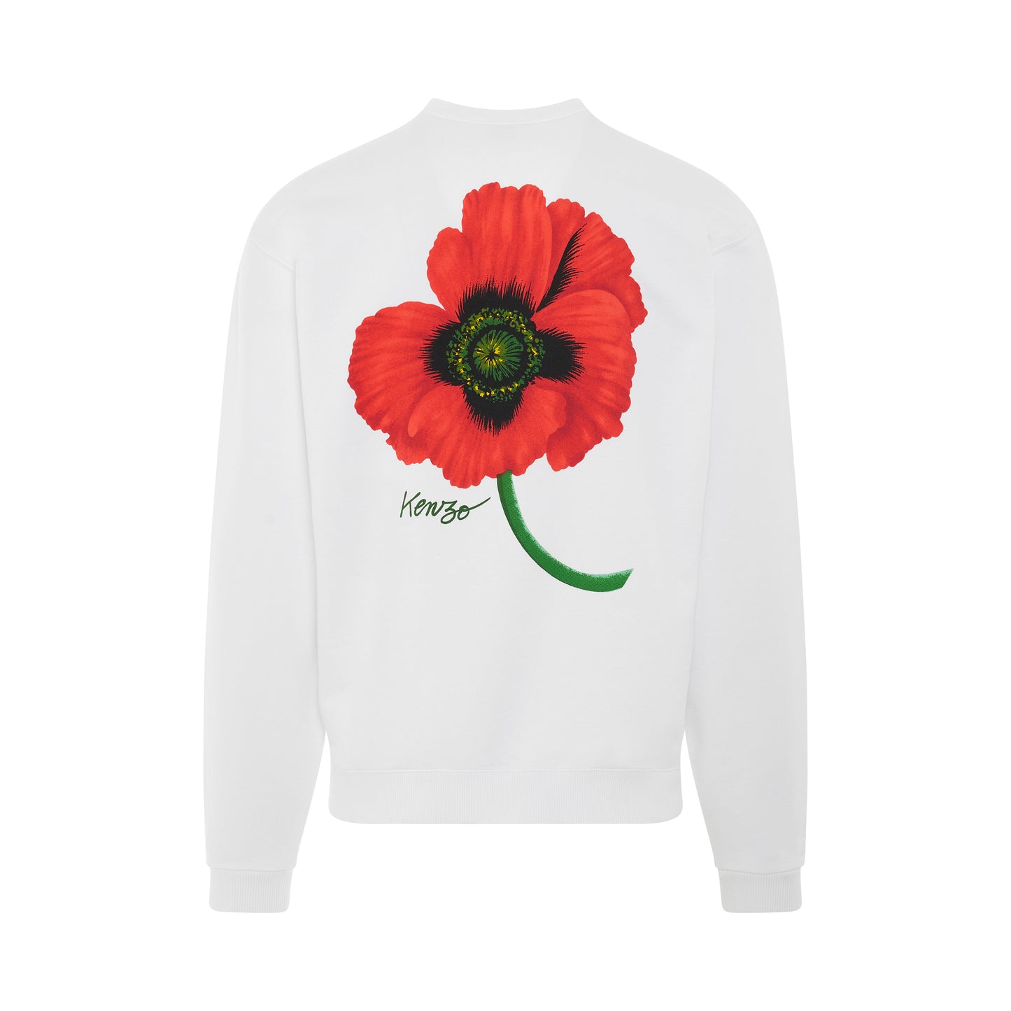 Poppy Print Sweatshirt in White