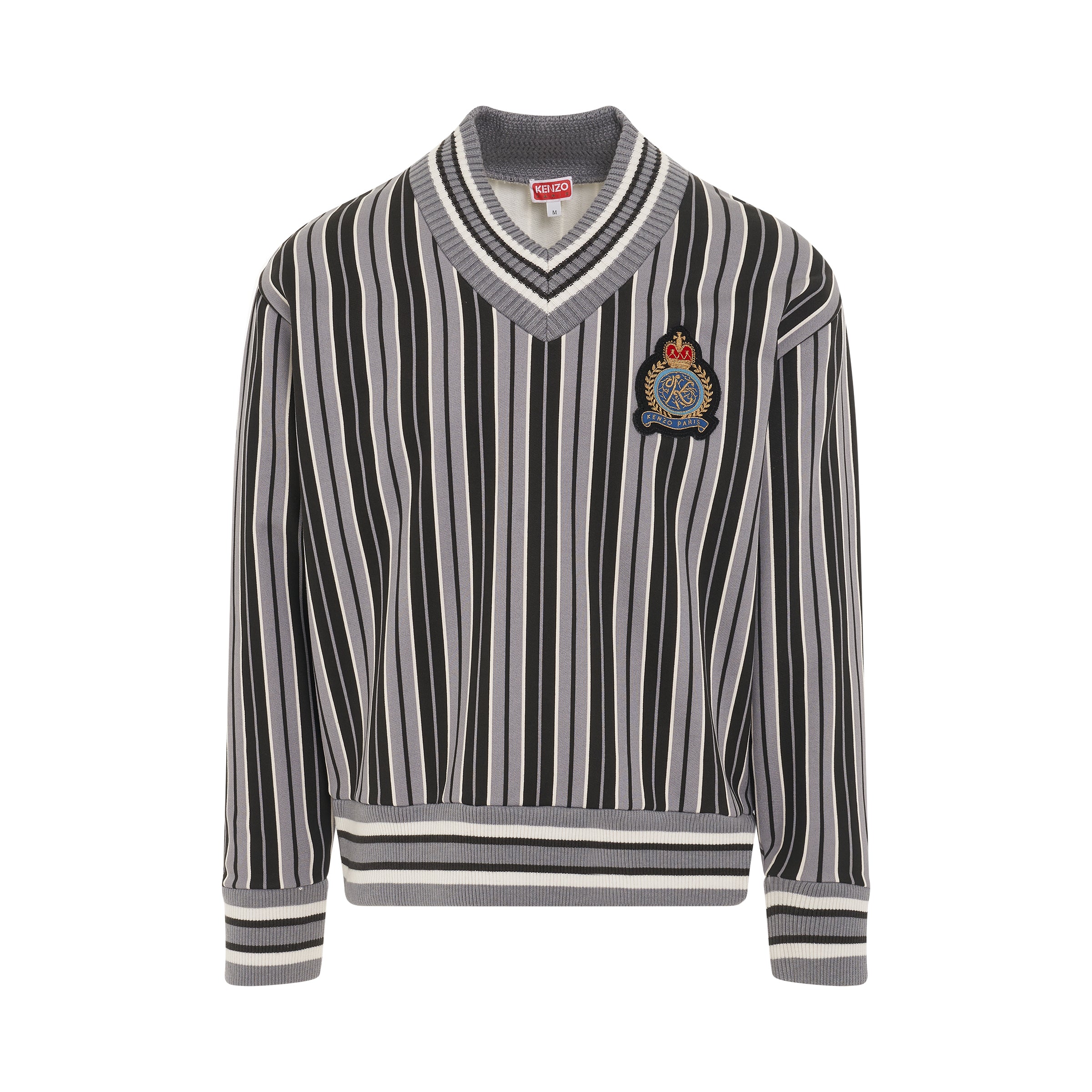 Vertical Stripe Sweatshirt in Middle Grey