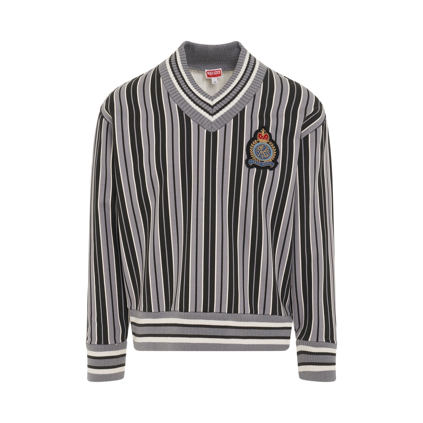 Vertical Stripe Sweatshirt in Middle Grey