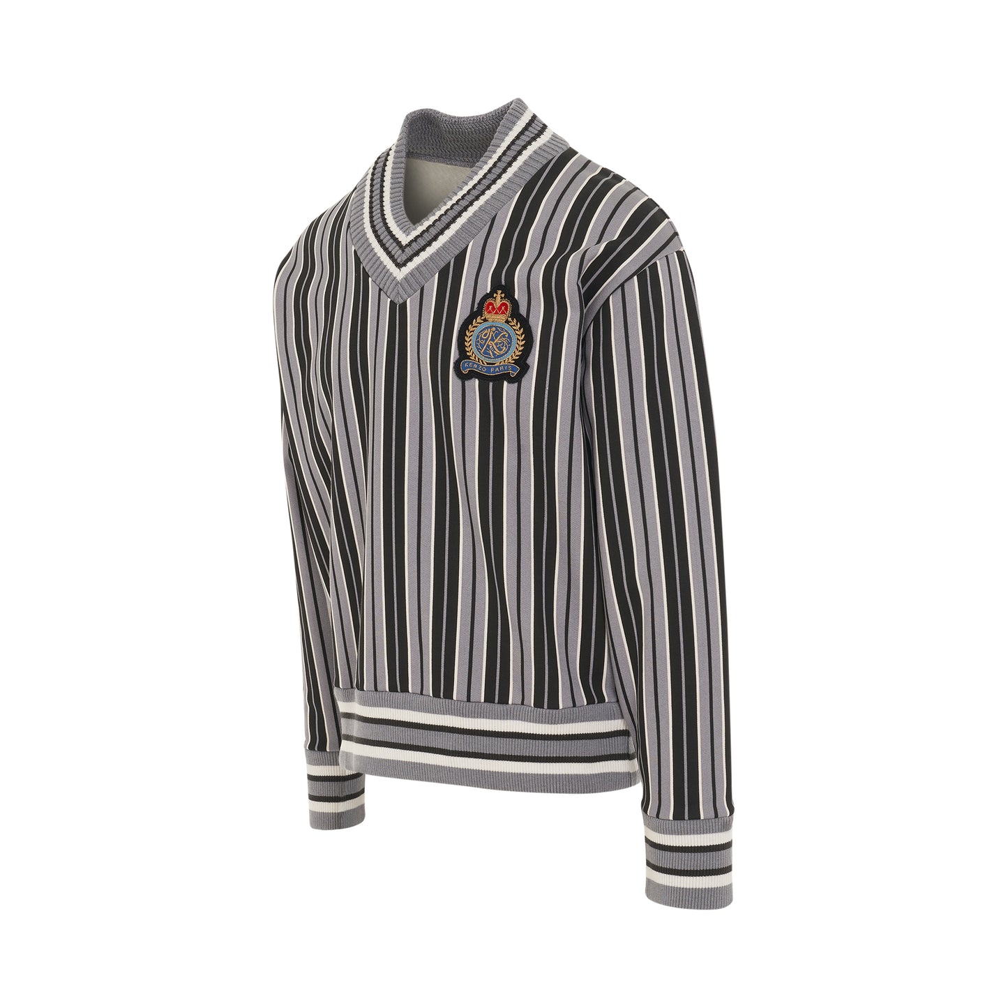 Vertical Stripe Sweatshirt in Middle Grey