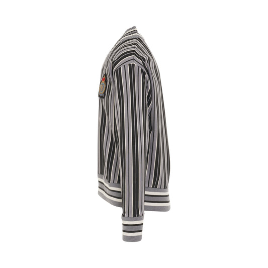 Vertical Stripe Sweatshirt in Middle Grey