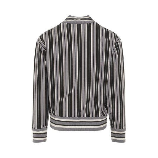 Vertical Stripe Sweatshirt in Middle Grey