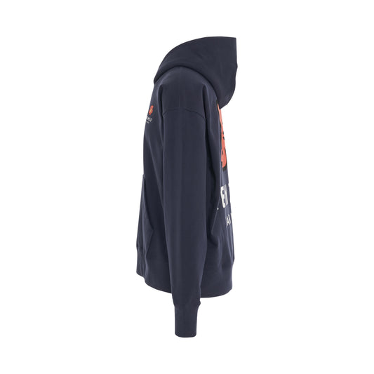 Boke Flower Oversize Hoodie in Midnight Blue