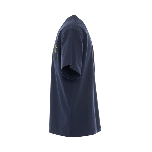 Crest Logo Oversize T-Shirt in Midnight Blue