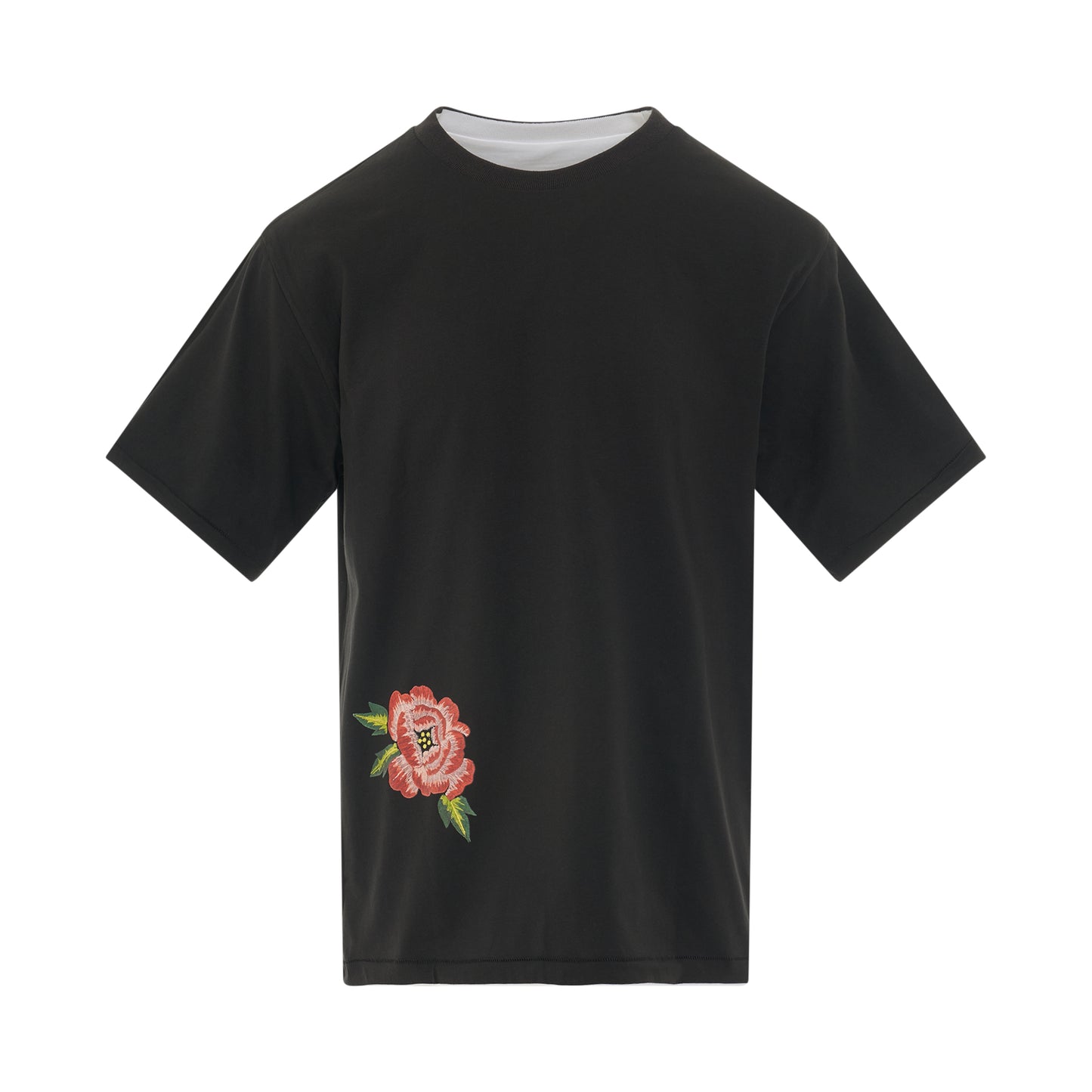 Flower Graphic Oversize T-Shirt in Black