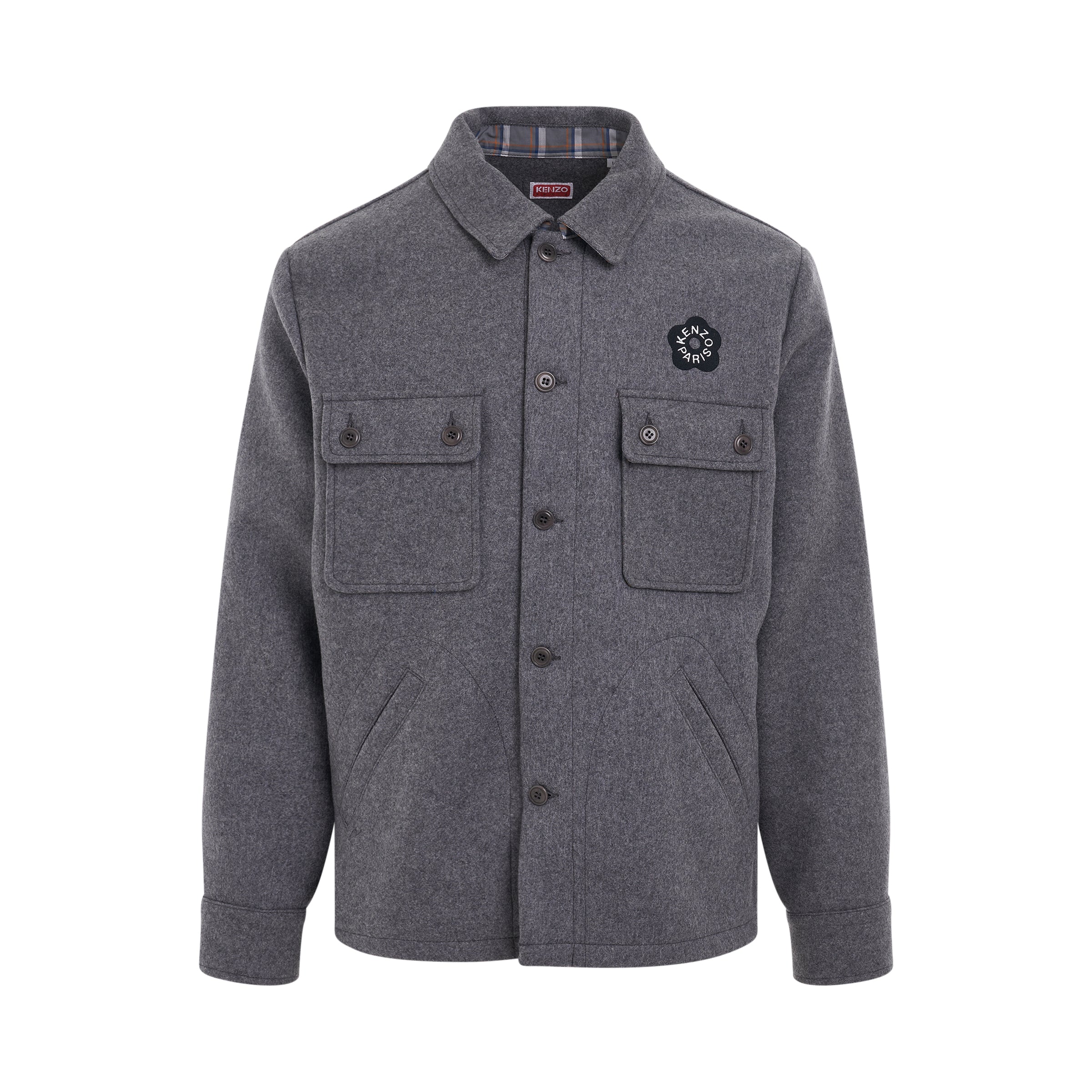 Wool Brend Overshirt in Anthracite