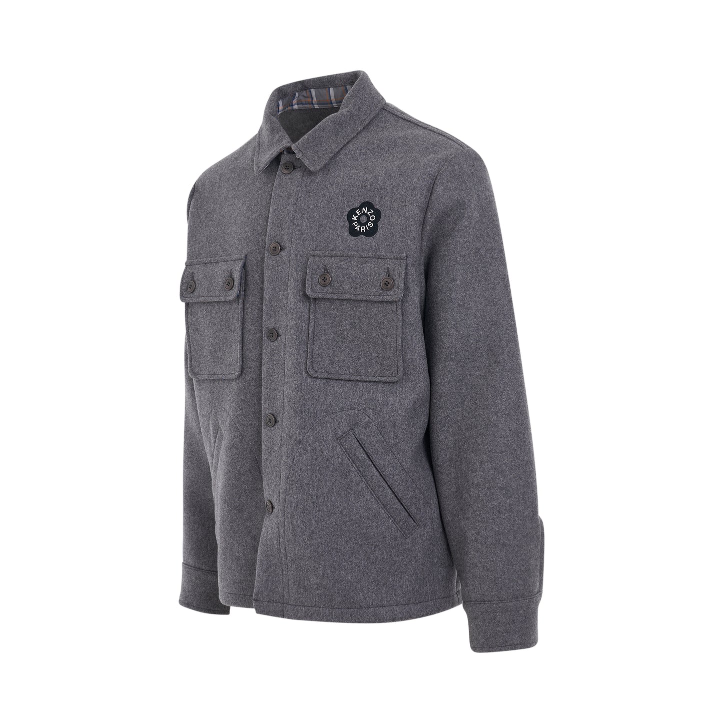 Wool Brend Overshirt in Anthracite