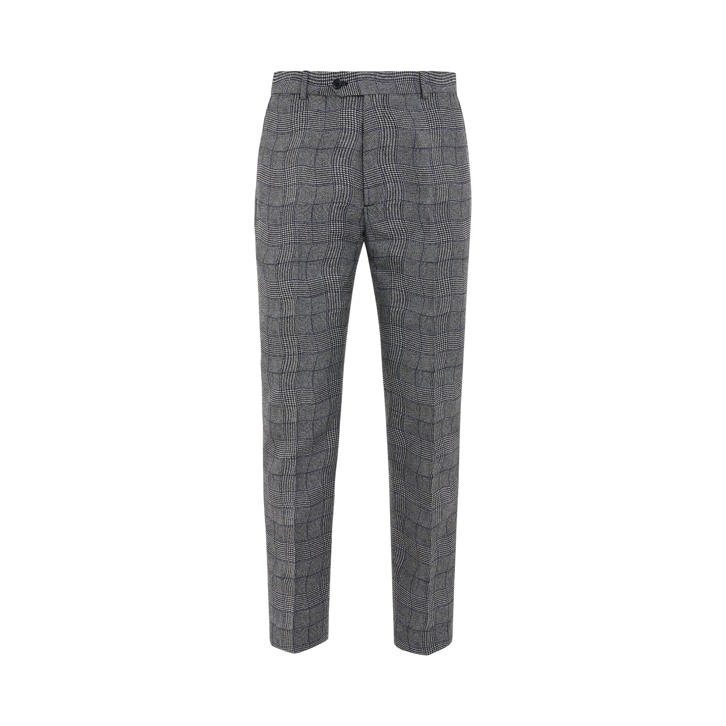 Wavy Check Suit Trousers in Black