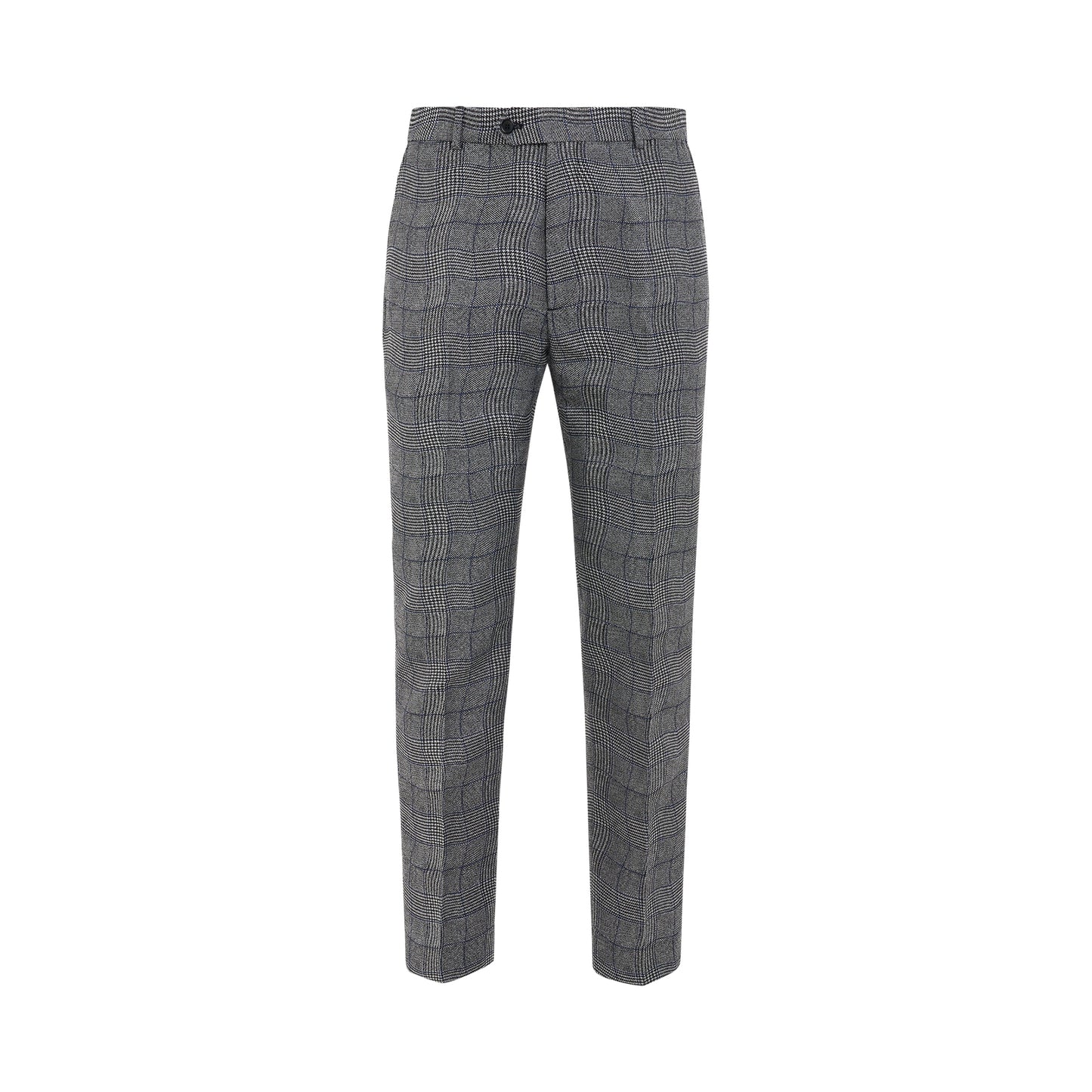 Wavy Check Suit Trousers in Black