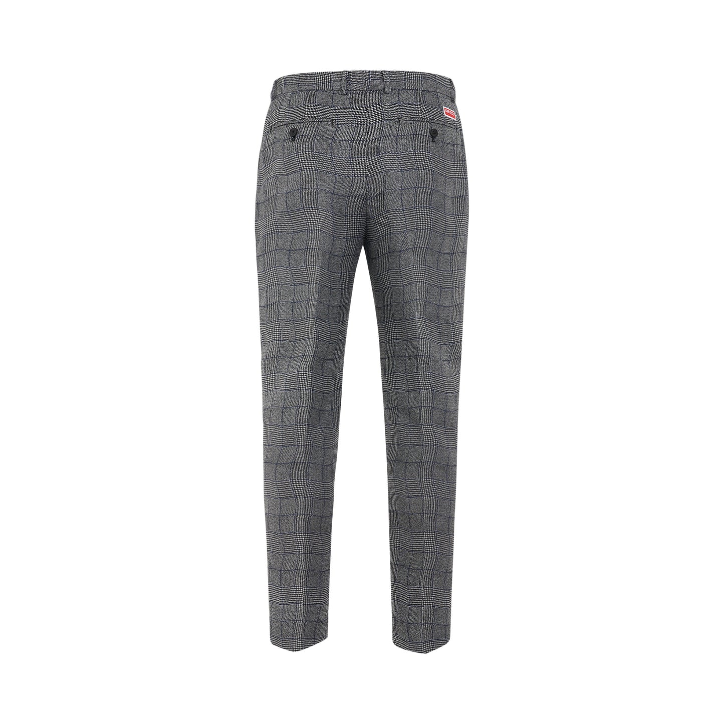 Wavy Check Suit Trousers in Black