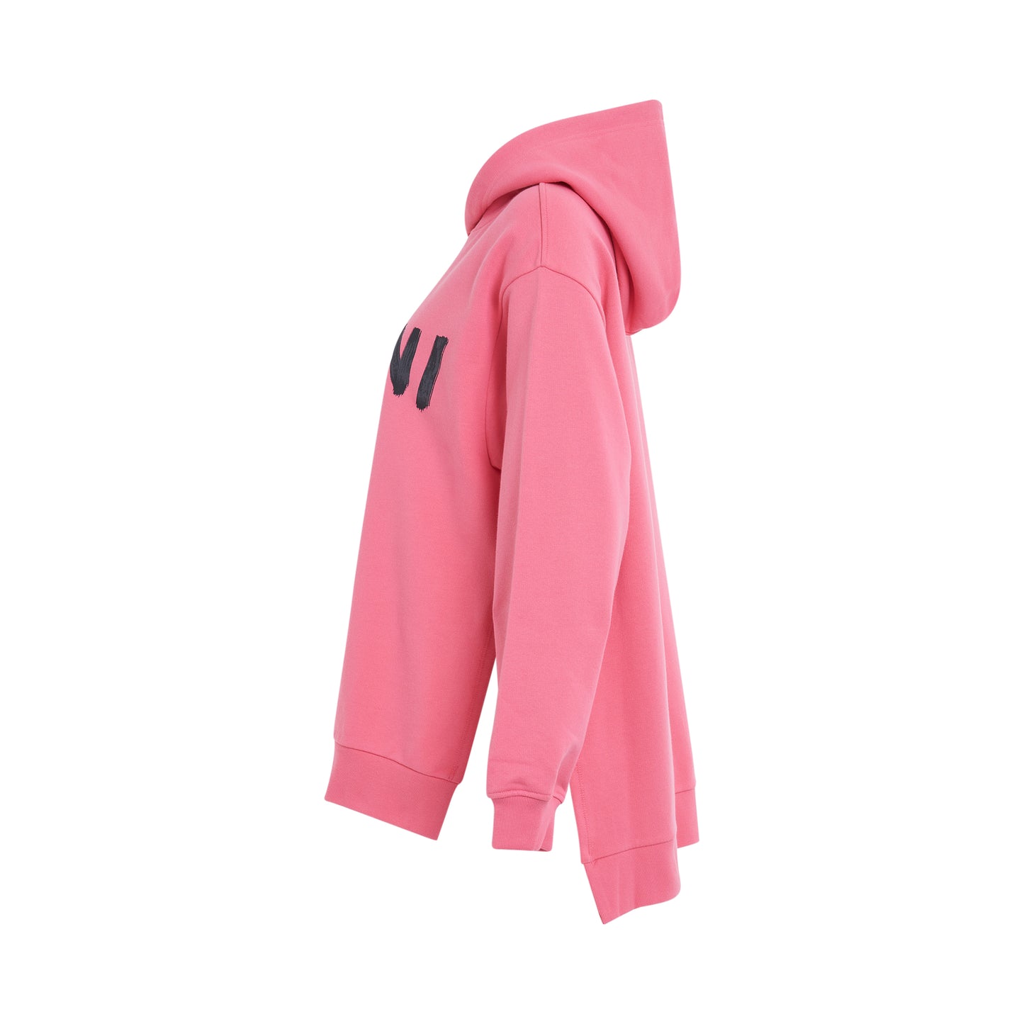 Logo Print Hoodie in Pink Candy