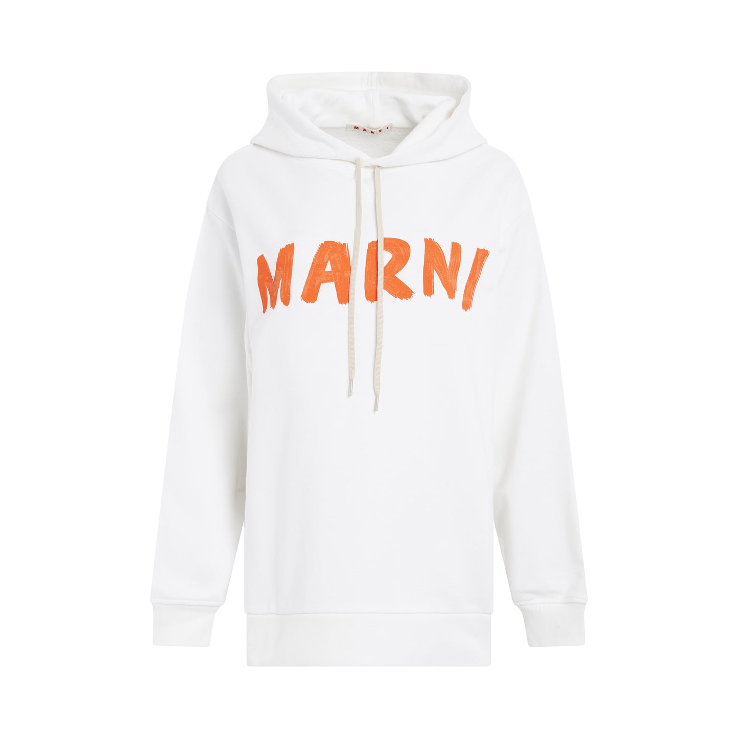 Logo Print Hoodie in Stone White