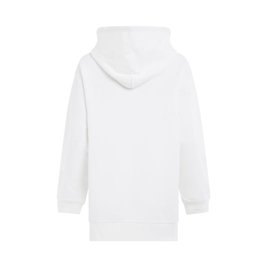 Logo Print Hoodie in Stone White