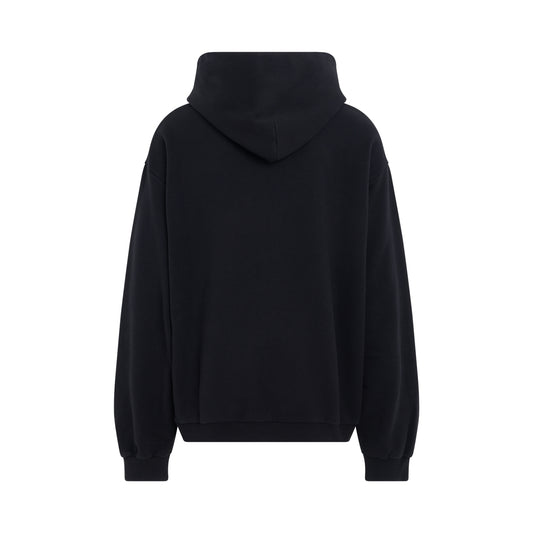 Large Print Logo Hoodie in Black