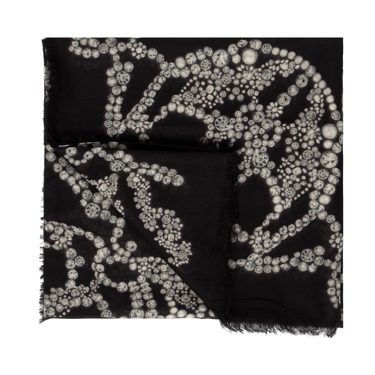 Cabouchon Skull Scarf in Black