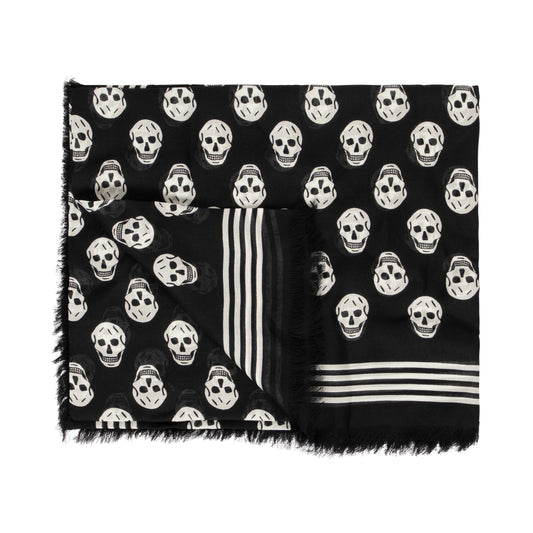 Classic Skull Scarf in Black/Ivory