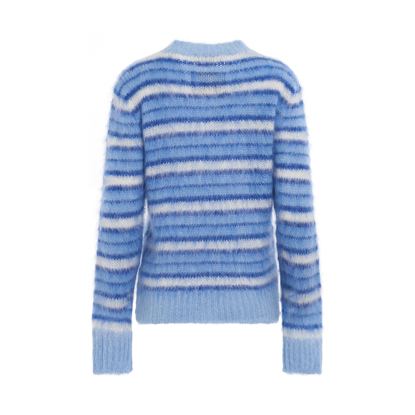 Striped Roundneck Sweater in Iris Blue