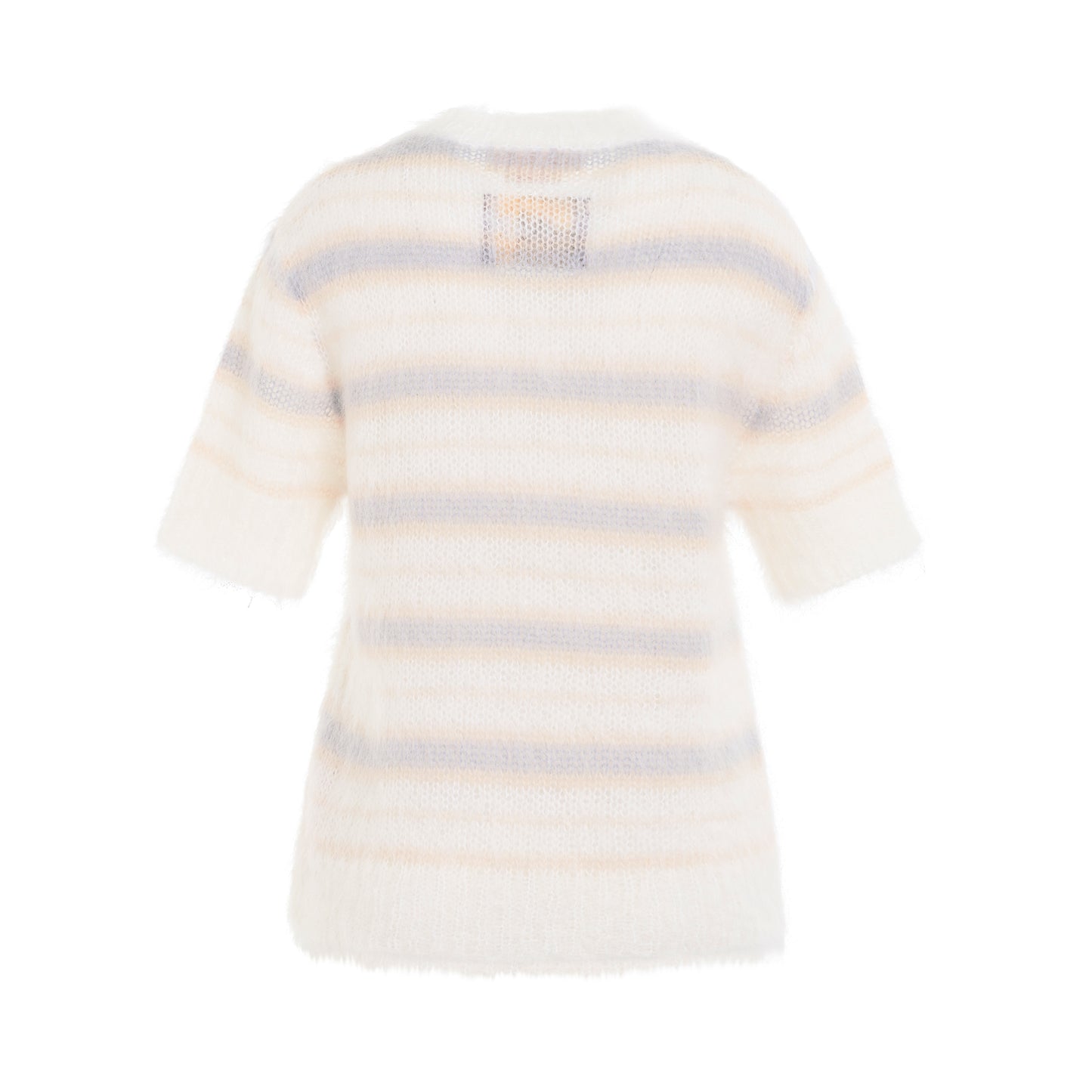 Mohair & Wool Striped Sweater in Natural White