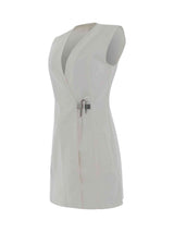 Padlock Denim Dress in White