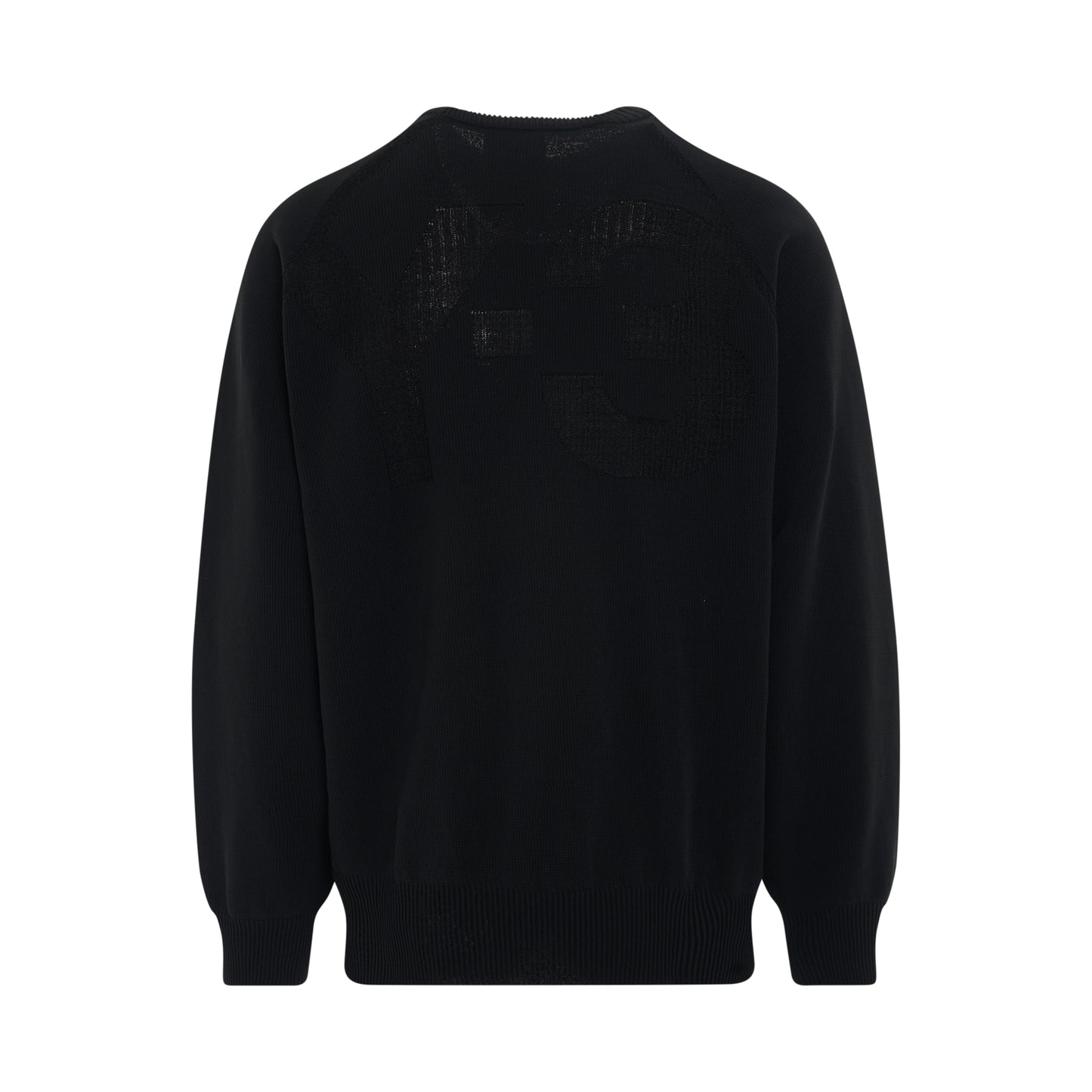 Classic Logo Knit Crewneck Sweater in Black