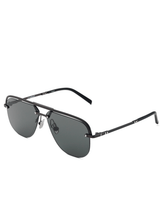 Black Matte Aviator Sunglasses with Solid Smoke Lens