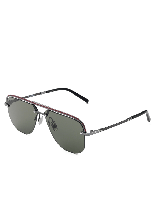 Gun Matte Aviator Sunglasses with Green Lens