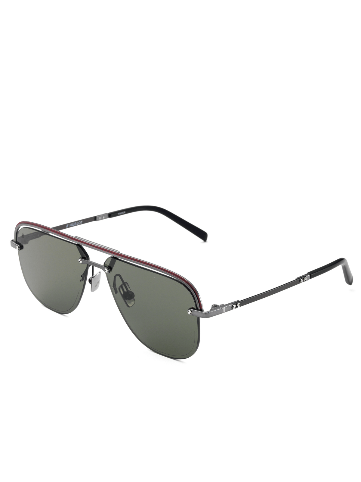 Gun Matte Aviator Sunglasses with Green Lens